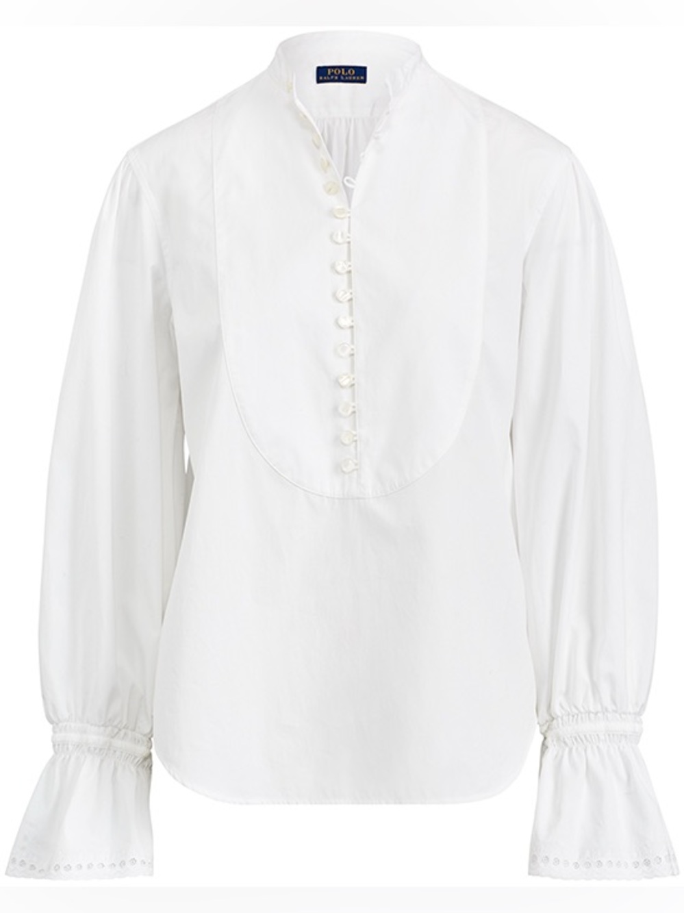 Polo Ralph Lauren Oversized Bib Button Up Shirt Tie Sleeves XL Pirate Victorian